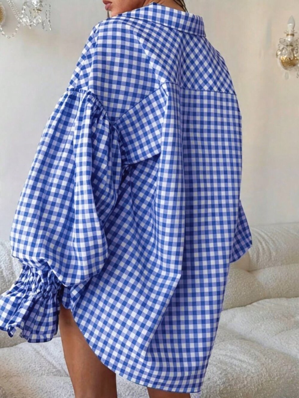 Blue And White Casual Women's Shirt - Picture 1 of 5
